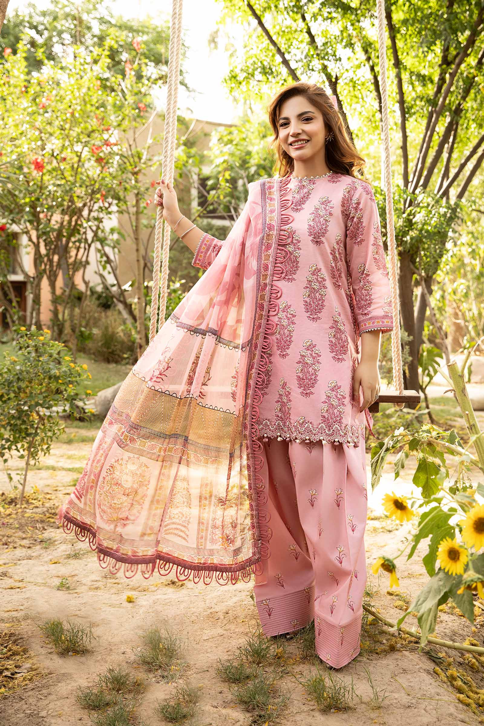 3 Pc Unstitched Embroidered Lawn SuitUGH-342-A12