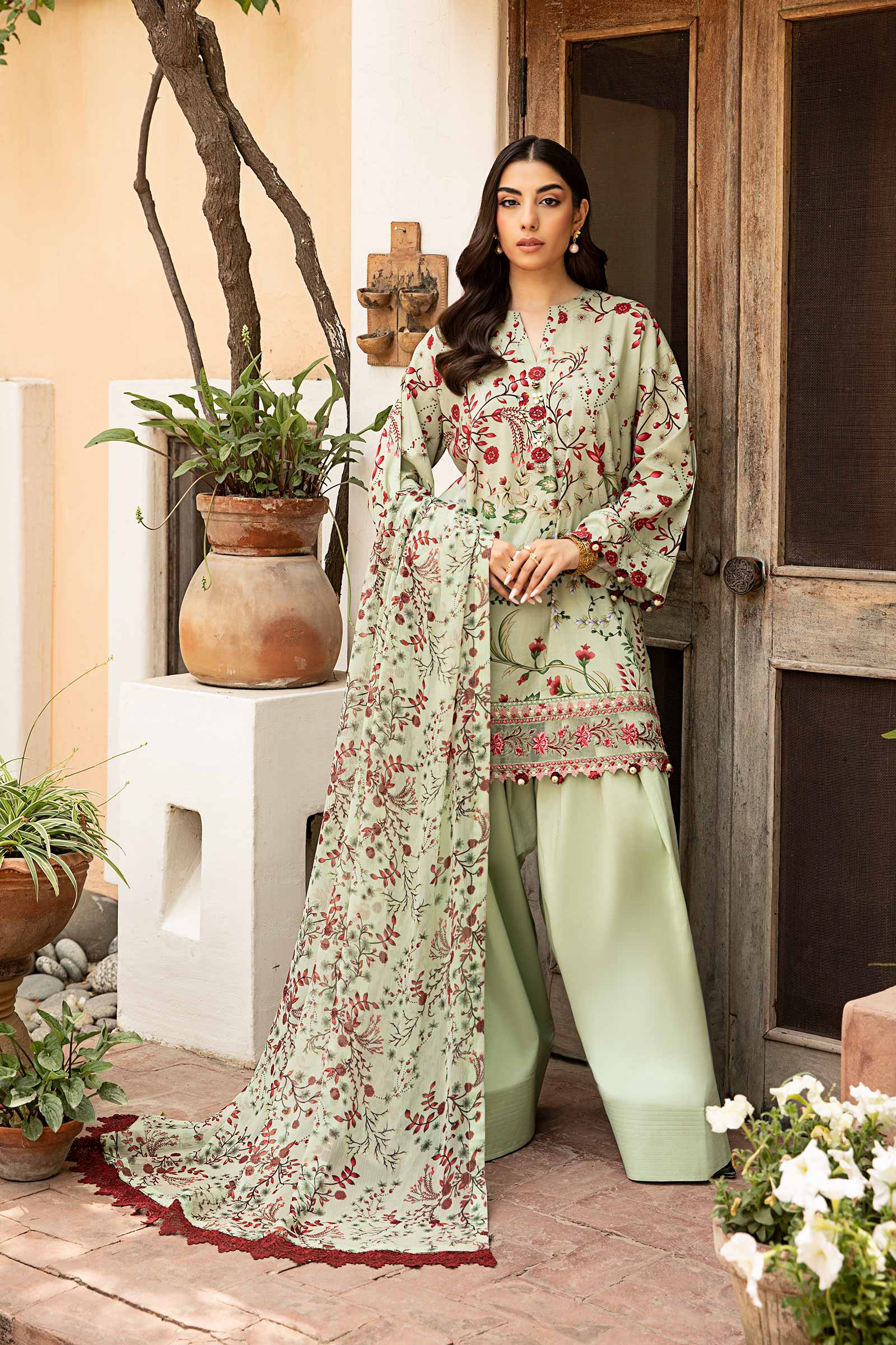 3 Pc Unstitched Embroidered Slub Lawn Suit UGH-342-A18