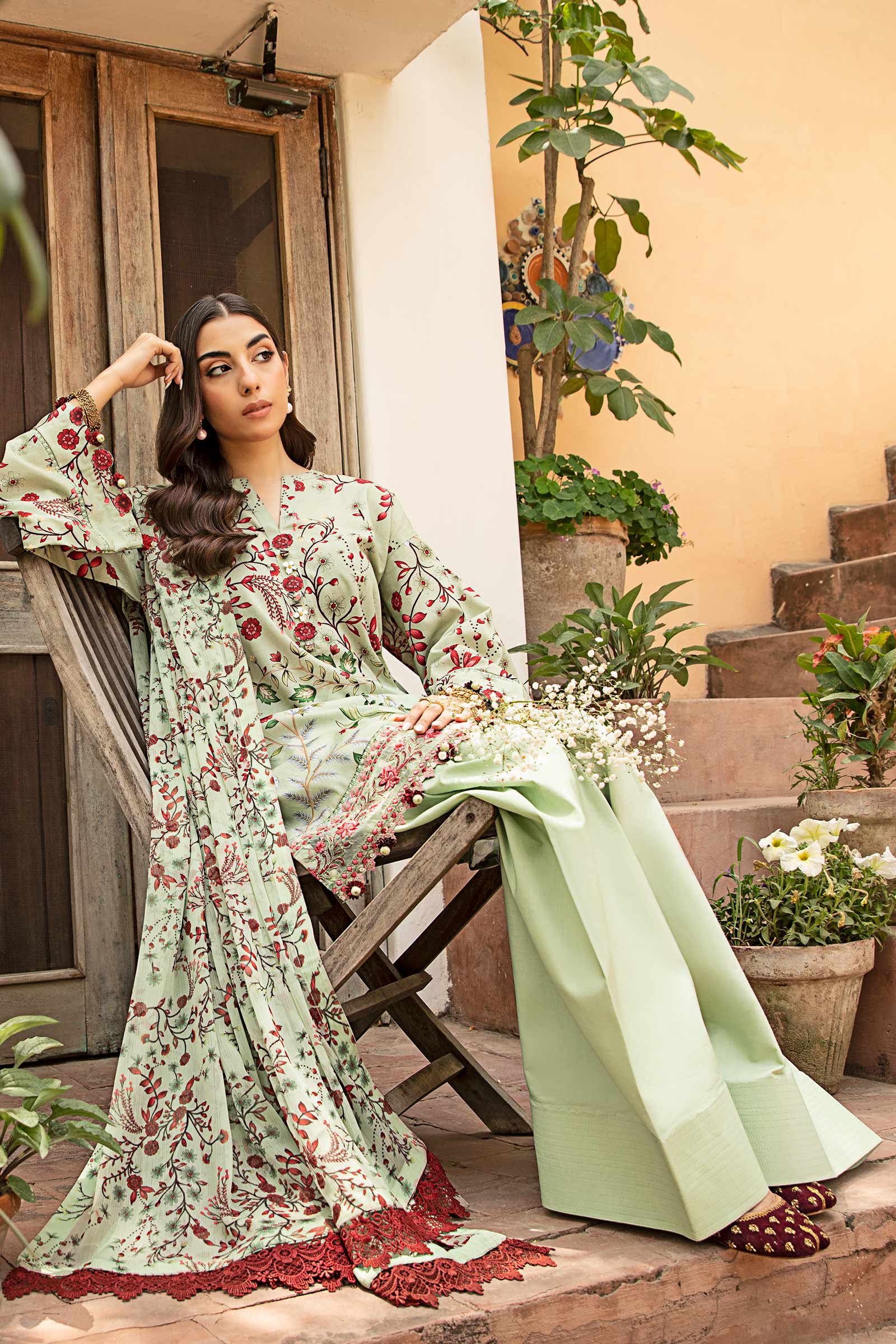 3 Pc Unstitched Embroidered Slub Lawn Suit UGH-342-A18