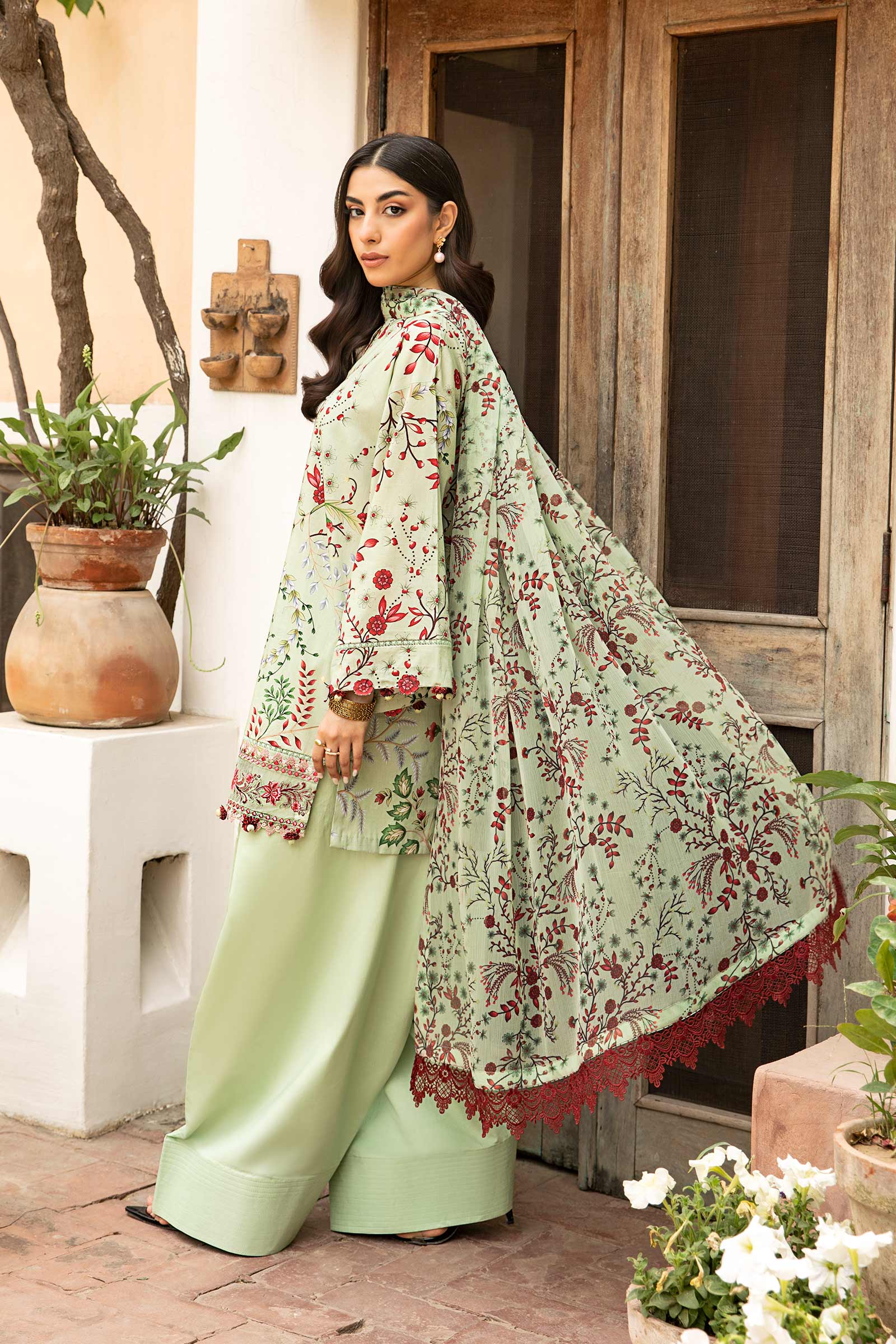 3 Pc Unstitched Embroidered Slub Lawn Suit UGH-342-A18