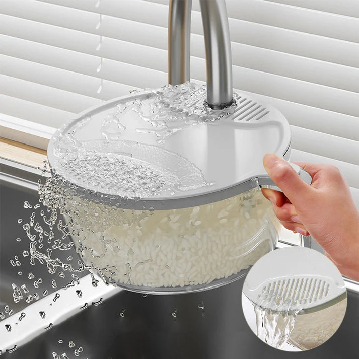 2-in-1 Rice, Fruit & Vegetable Washing Bowl