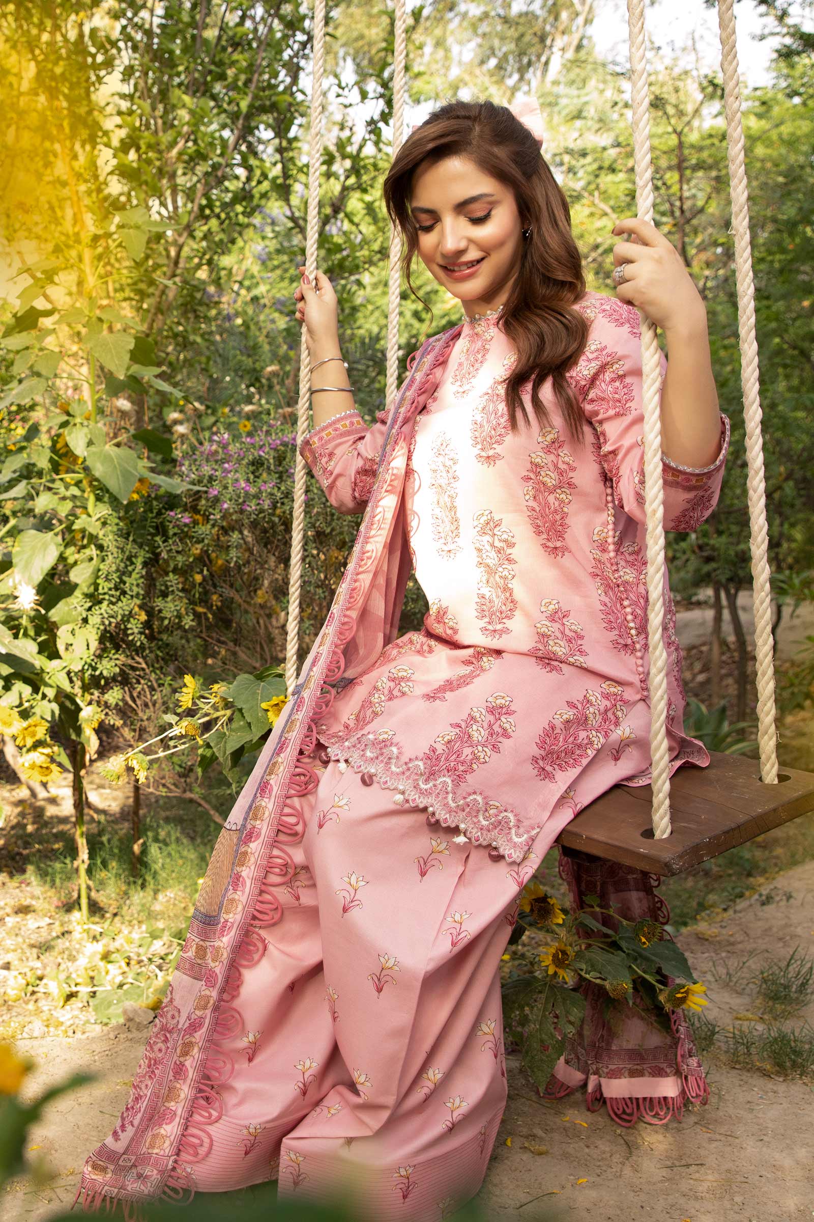 3 Pc Unstitched Embroidered Lawn SuitUGH-342-A12